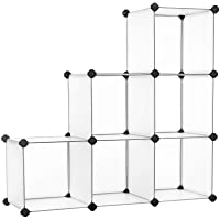 SONGMICS Armario Modular- Plástico Modular- Almacenamiento de 6 Cubos- Zapatero- para Ropa de niños- Juguetes- Mazo- 93…